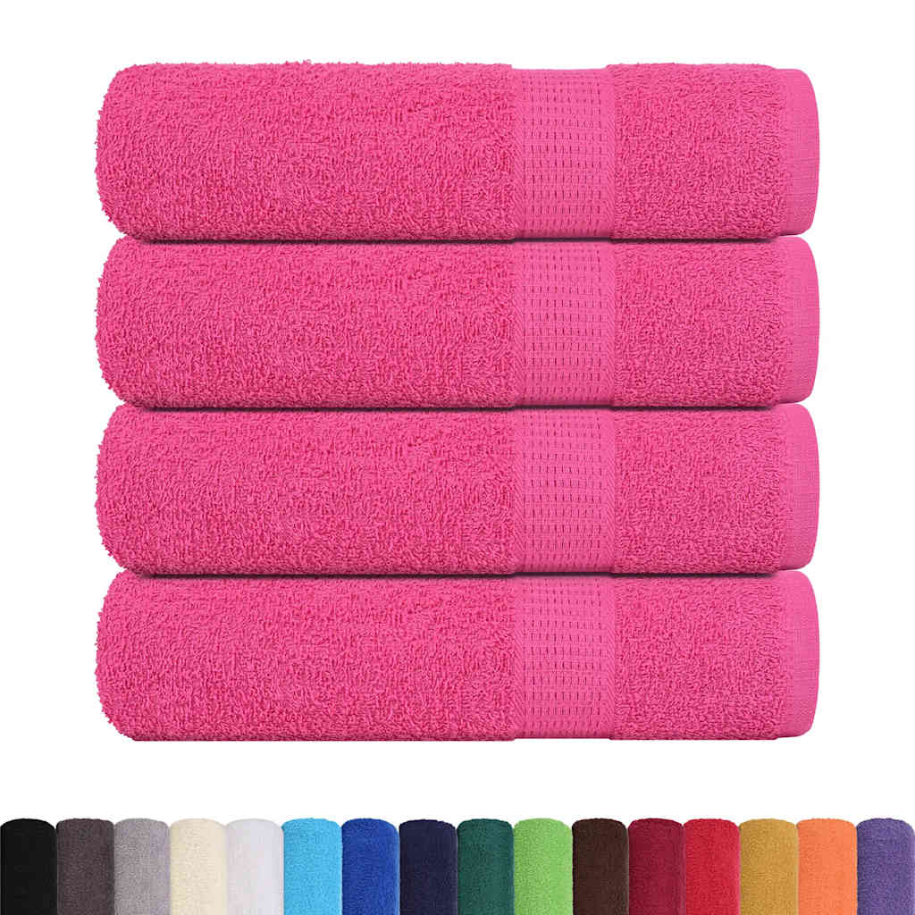 vidaXL Toallas de ducha 4 uds 100% algodón rosa 70x140 cm 360 gsm