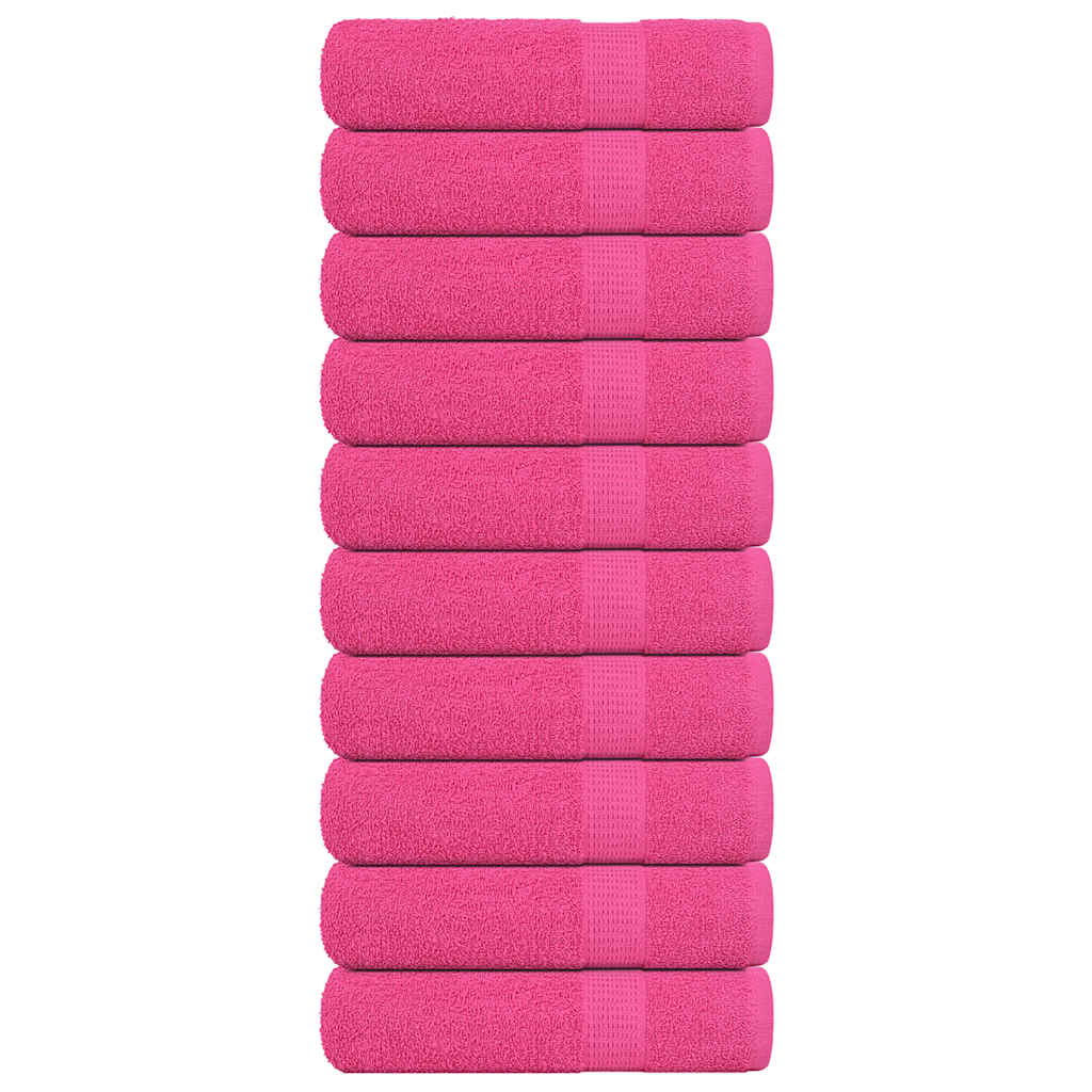 vidaXL Toallas de invitados 10 uds 100% algodón rosa 70x140 cm 360gsm