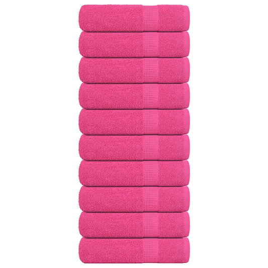 vidaXL Toallas de invitados 10 uds 100% algodón rosa 70x140 cm 360gsm