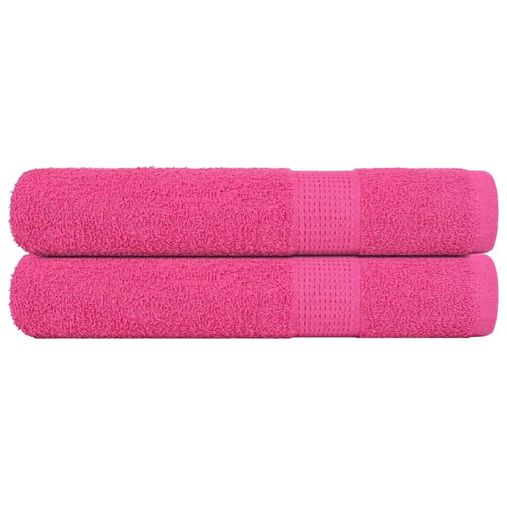 vidaXL Toallas de sauna 2 uds 100% algodón rosa 80x200 cm 360 gsm