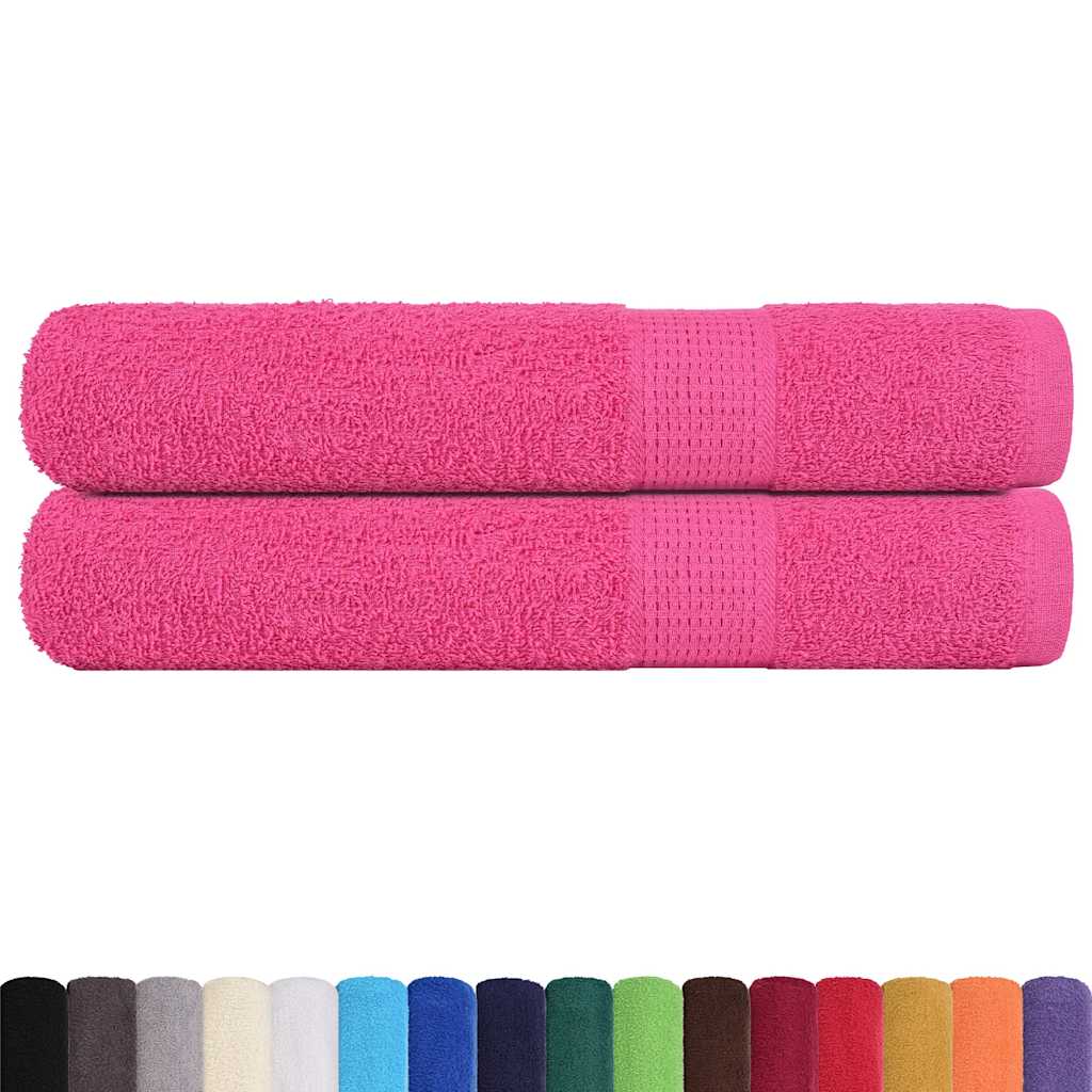 vidaXL Toallas de sauna 2 uds 100% algodón rosa 80x200 cm 360 gsm