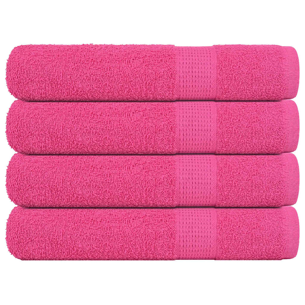 vidaXL Toallas de sauna 4 uds 100% algodón rosa 80x200 cm 360 gsm