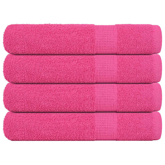 vidaXL Toallas de sauna 4 uds 100% algodón rosa 80x200 cm 360 gsm