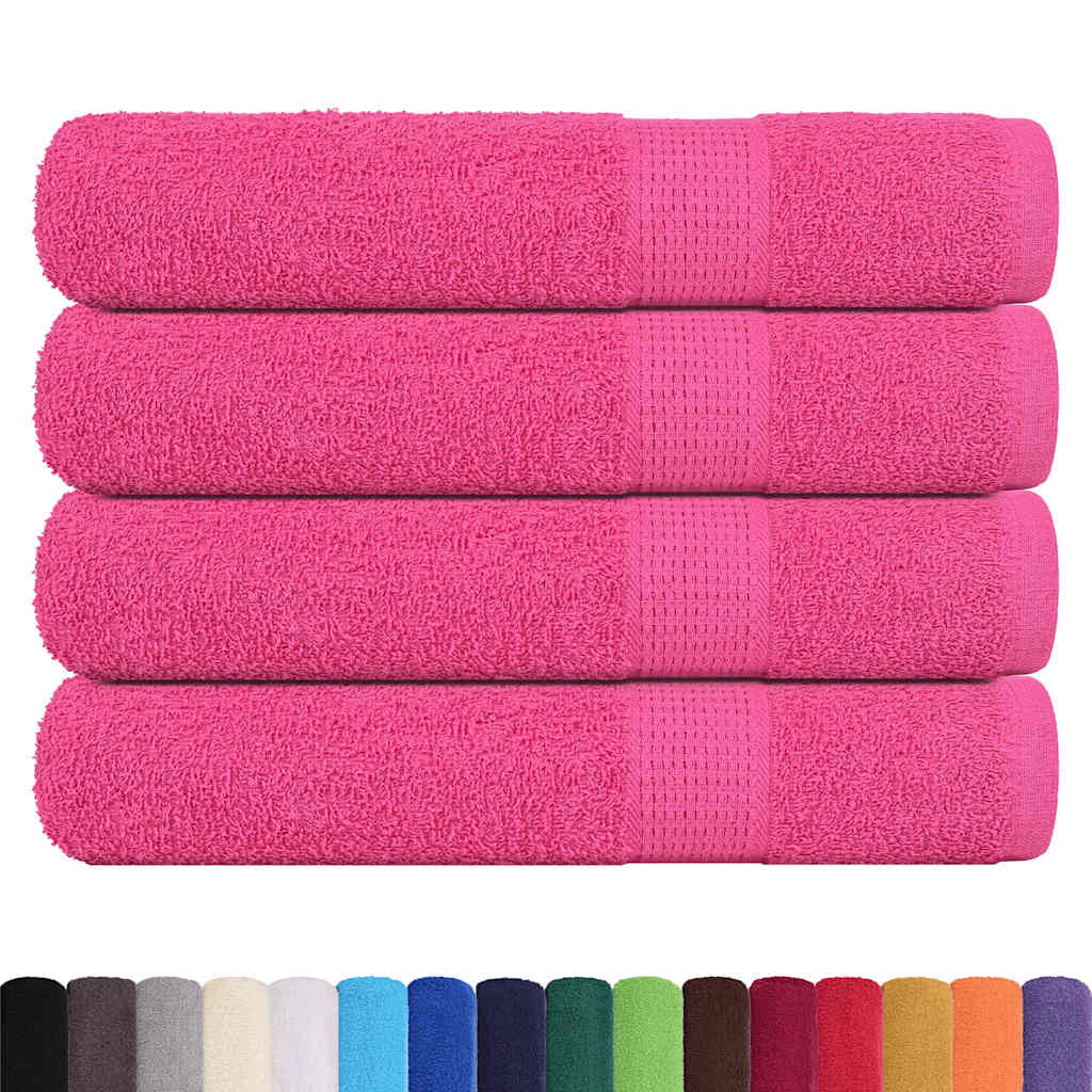 vidaXL Toallas de sauna 4 uds 100% algodón rosa 80x200 cm 360 gsm