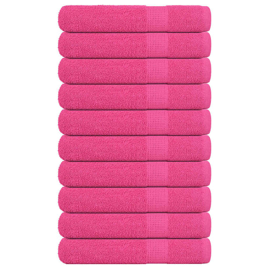 vidaXL Toallas de sauna 10 uds 100% algodón rosa 80x200 cm 360 gsm