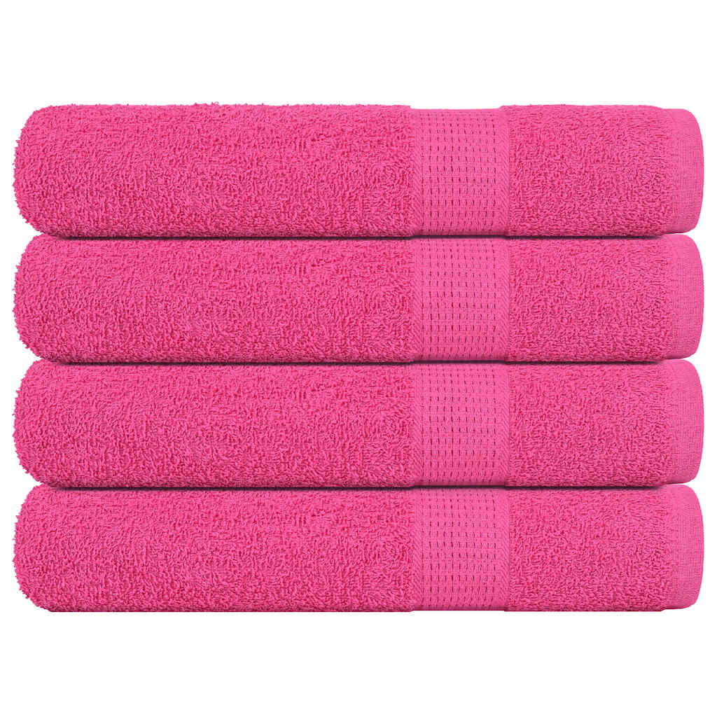 vidaXL Toallas 4 uds 100% algodón rosa 100x200 cm 600 gsm