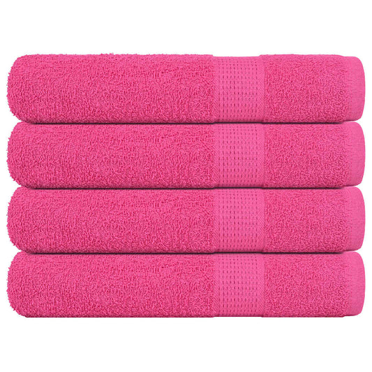 vidaXL Toallas 4 uds 100% algodón rosa 100x200 cm 600 gsm