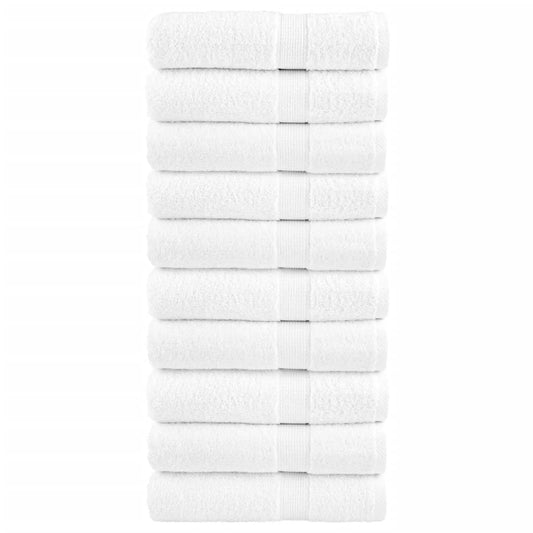 vidaXL Toallas de baño SOLUND 10 unidades blanco 100x150 cm 600 gsm