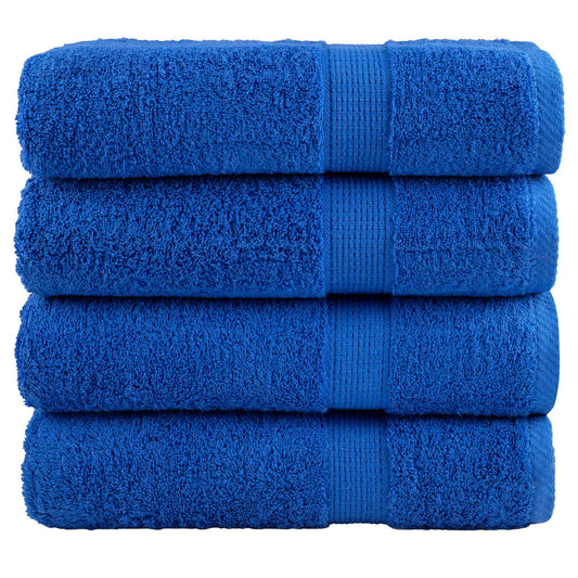 vidaXL Toallas de baño SOLUND 4 unidades azul 100x150 cm 600 gsm