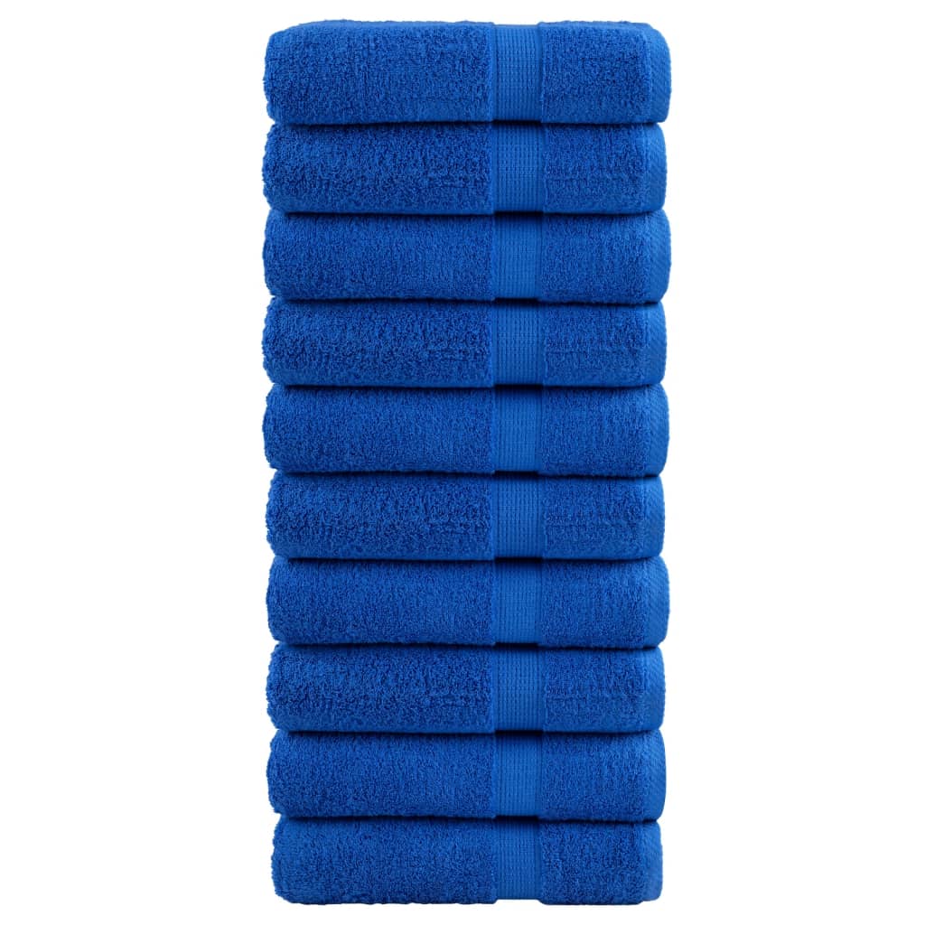 vidaXL Toallas de baño SOLUND 10 unidades azul 100x150 cm 600 gsm