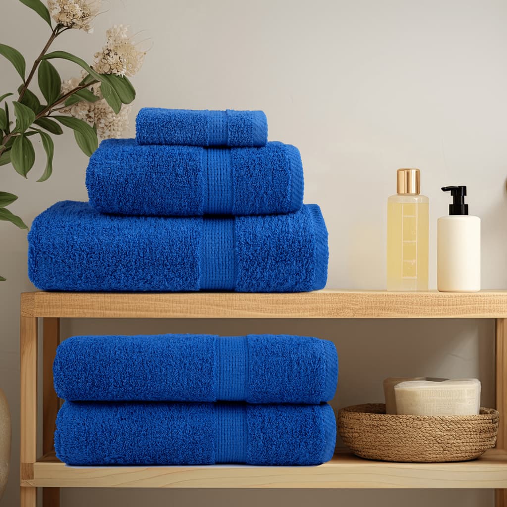 vidaXL Toallas de baño SOLUND 10 unidades azul 100x150 cm 600 gsm