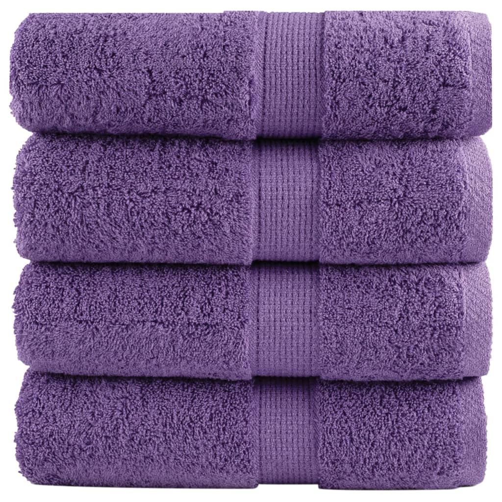 vidaXL Toallas SOLUND 4 unidades morado 30x30 cm 600 gsm