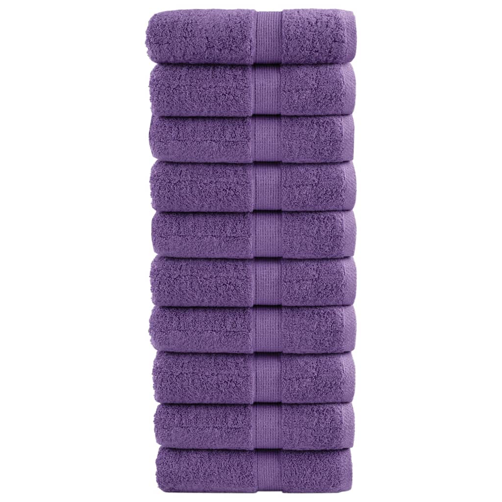 vidaXL Toallas SOLUND 10 unidades morado 30x30 cm 600 gsm