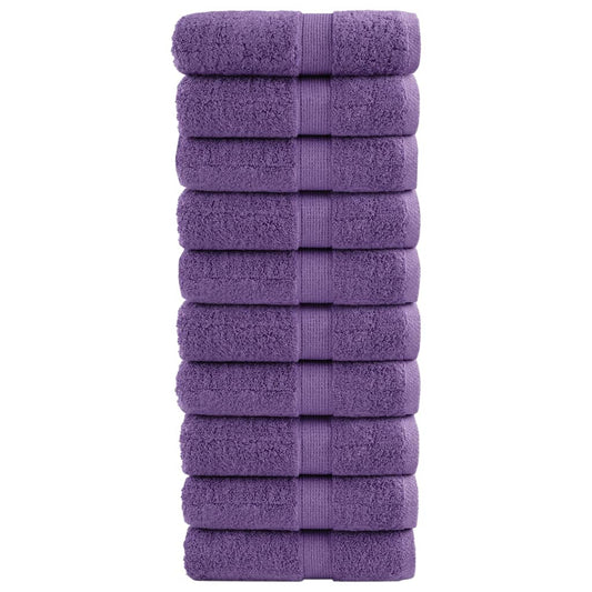 vidaXL Toallas SOLUND 10 unidades morado 30x30 cm 600 gsm