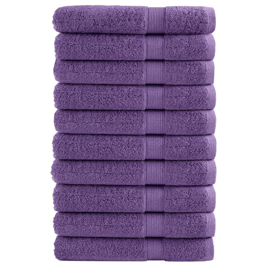 vidaXL Toallas de sauna SOLUND 10 unidades morado 80x200 cm 600 gsm