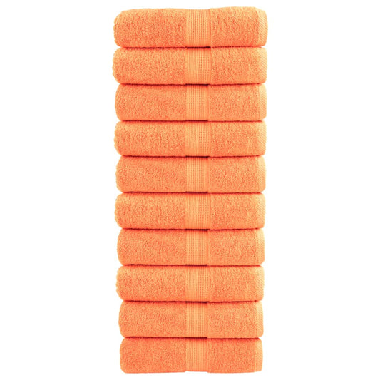 vidaXL Toallas SOLUND 10 unidades naranja 30x30 cm 600 gsm