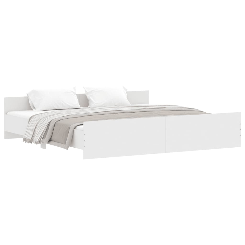 vidaXL Estructura de cama con cabecero piecero blanco 200x200 cm