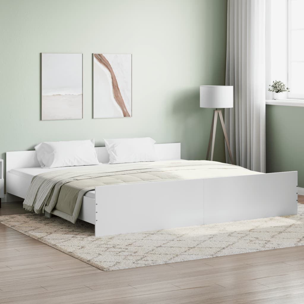 vidaXL Estructura de cama con cabecero piecero blanco 200x200 cm