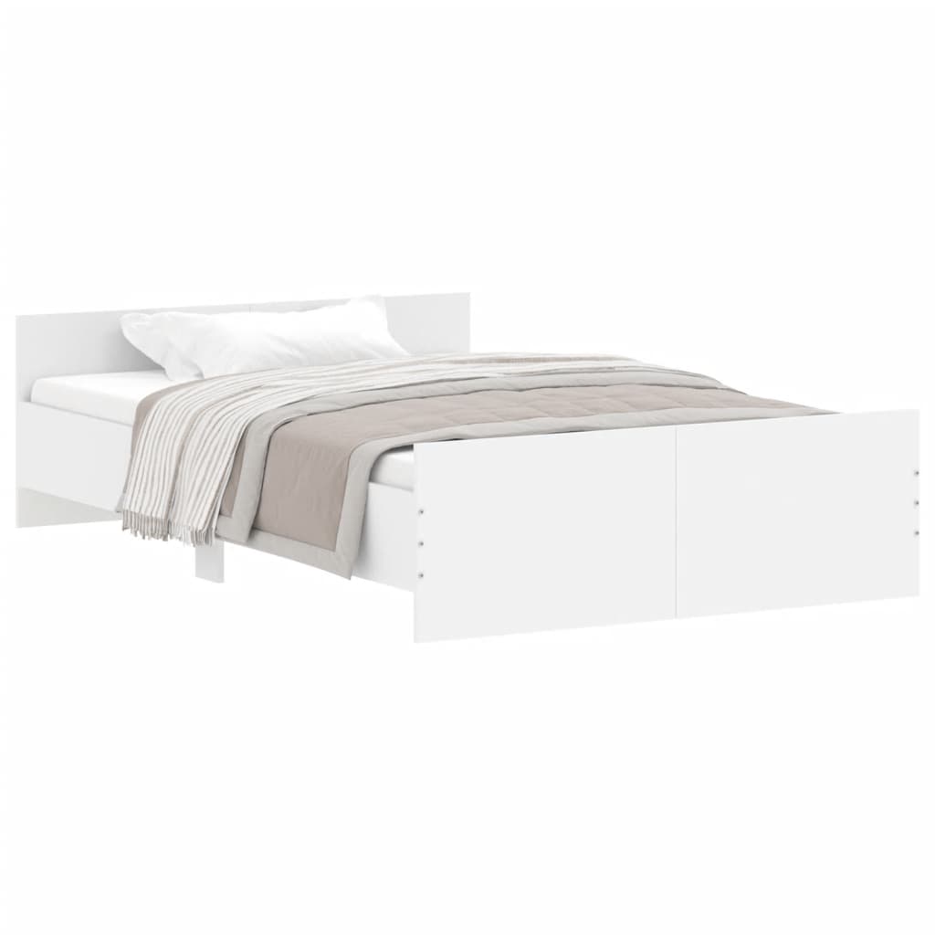 vidaXL Estructura de cama con cabecero piecero blanco 120x200 cm