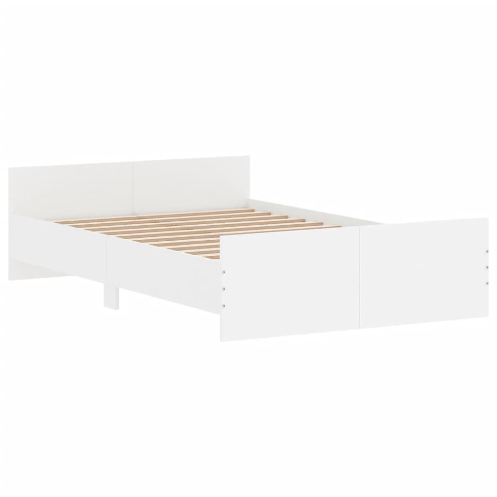 vidaXL Estructura de cama con cabecero piecero blanco 120x200 cm