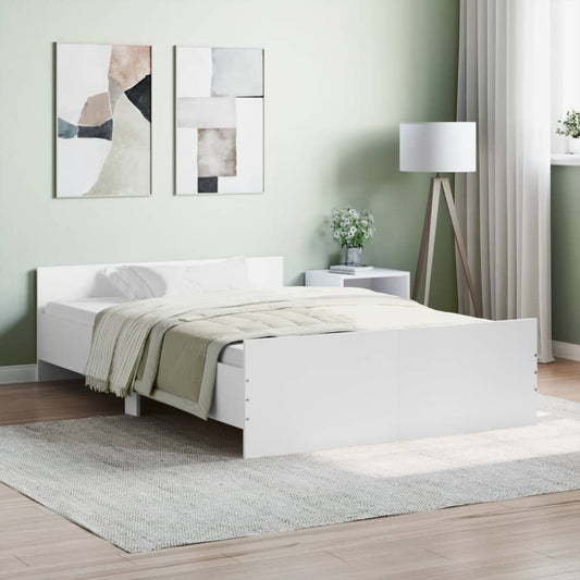 vidaXL Estructura de cama con cabecero piecero blanco 120x200 cm