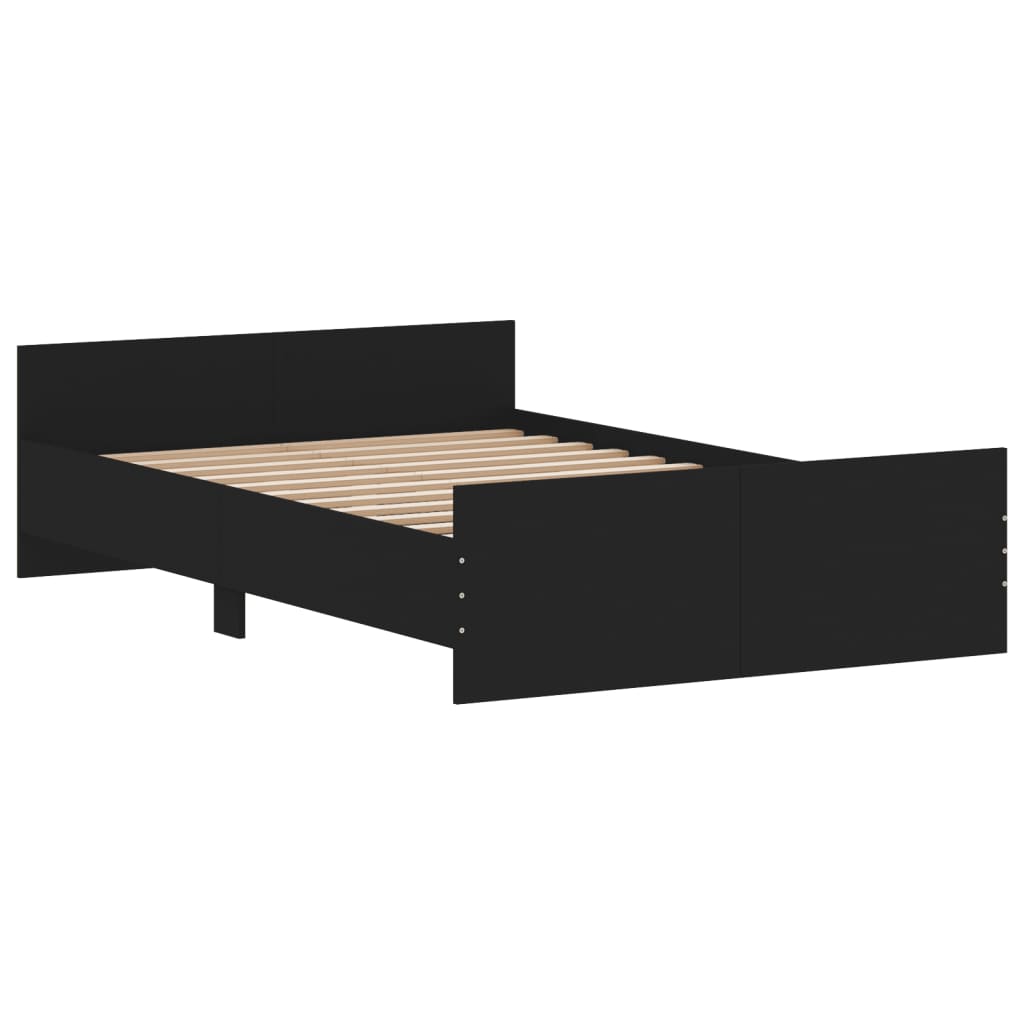 vidaXL Estructura de cama con cabecero piecero negro 120x200 cm