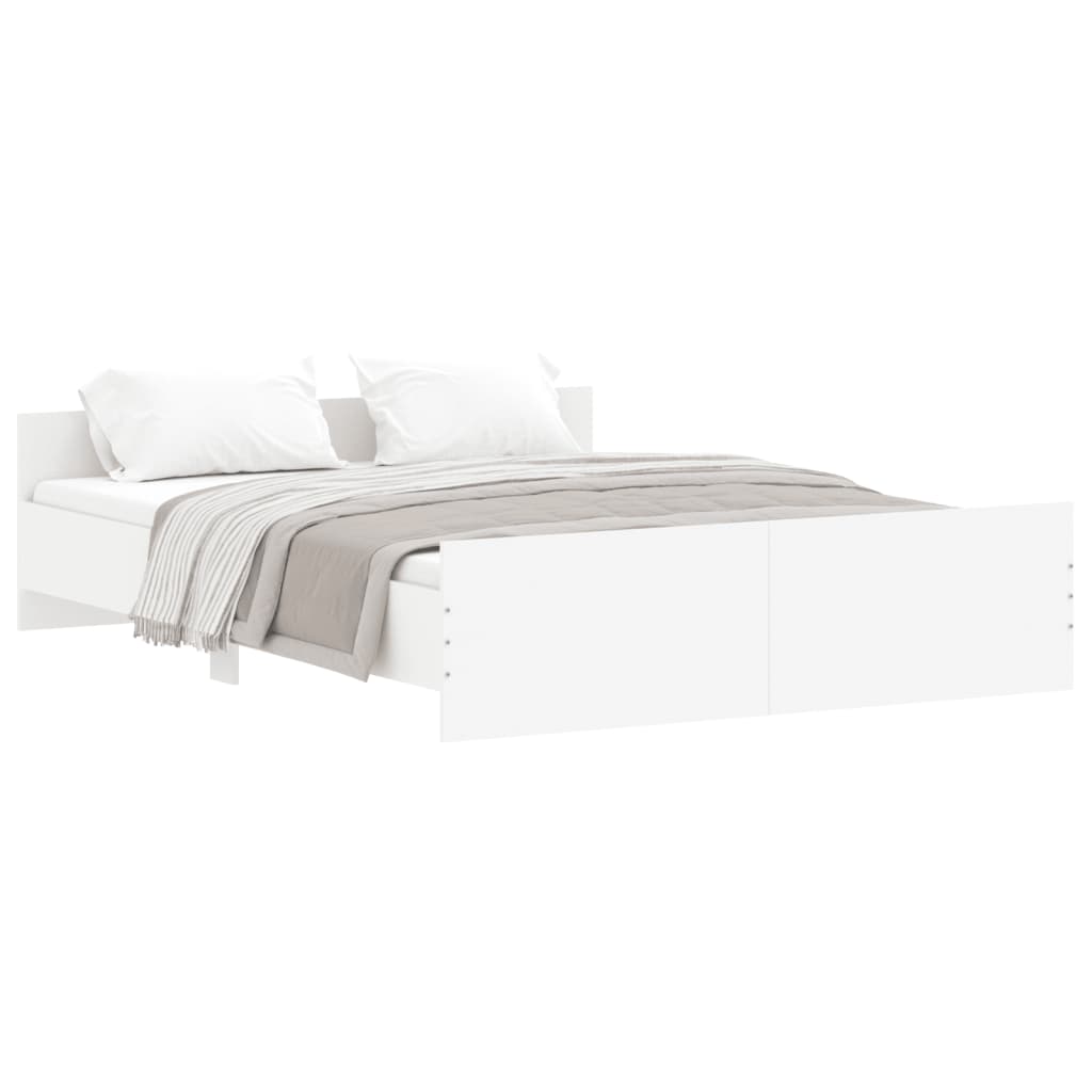 vidaXL Estructura de cama con cabecero piecero blanco 150x200 cm