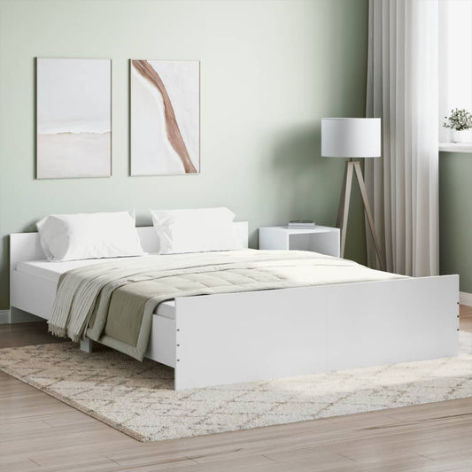 vidaXL Estructura de cama con cabecero piecero blanco 150x200 cm