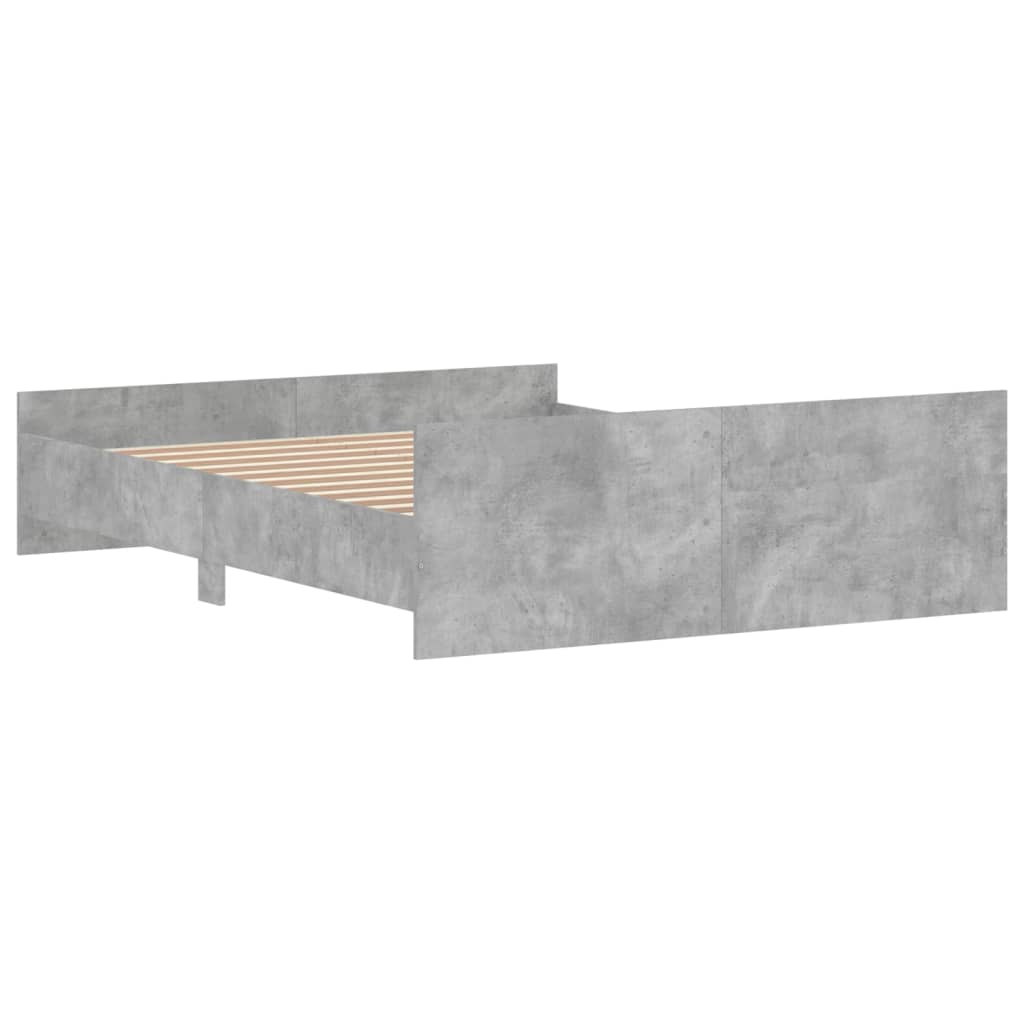 vidaXL Estructura de cama con cabecero piecero gris hormigón 160x200cm