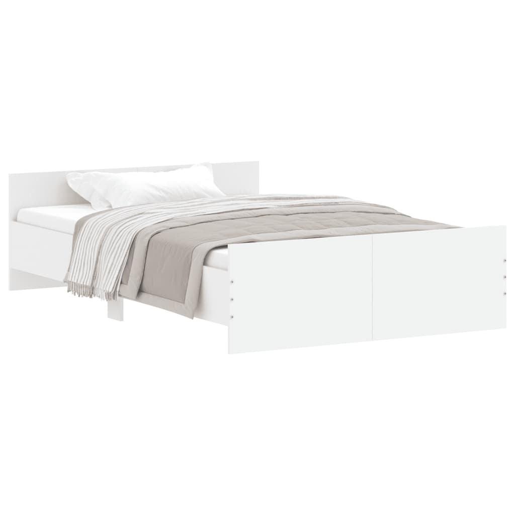 vidaXL Estructura de cama con cabecero piecero blanco 120x190 cm