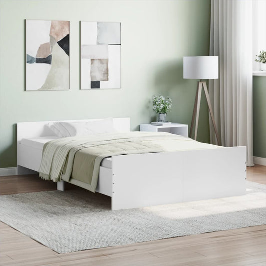 vidaXL Estructura de cama con cabecero piecero blanco 120x190 cm