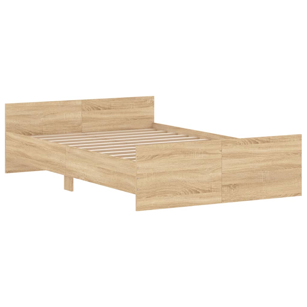 vidaXL Estructura de cama con cabecero piecero roble Sonoma 120x190 cm