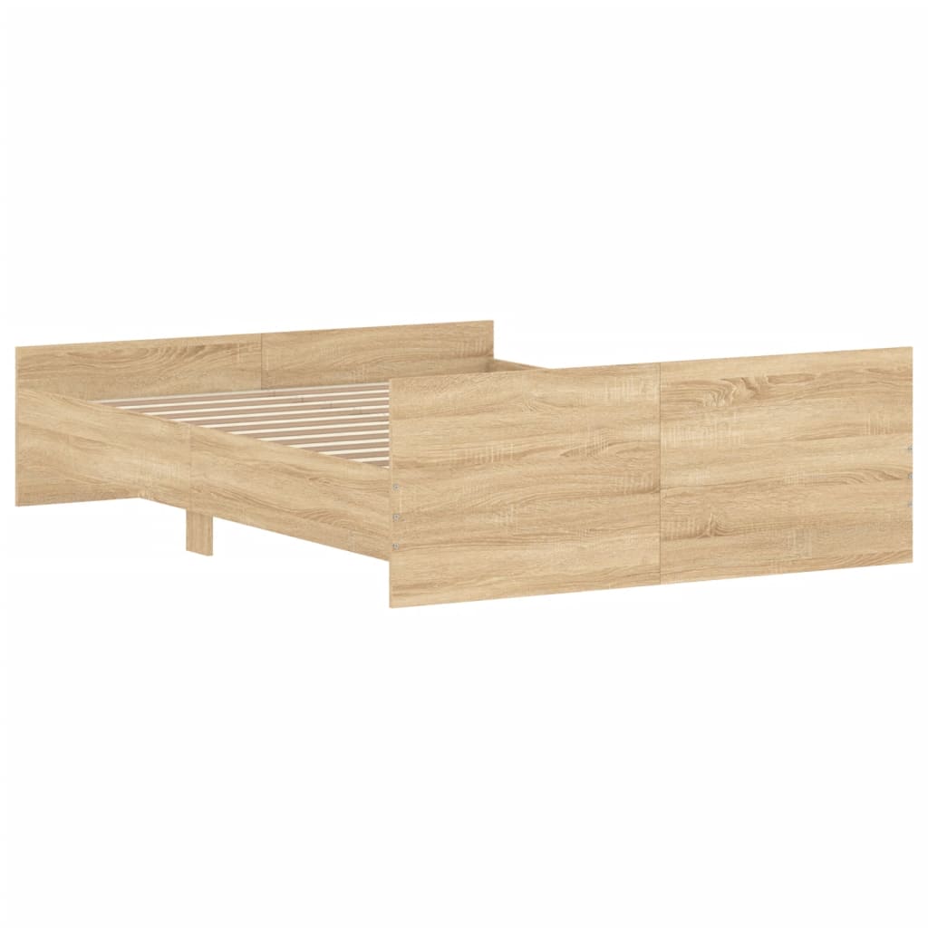 vidaXL Estructura de cama con cabecero piecero roble Sonoma 140x190 cm