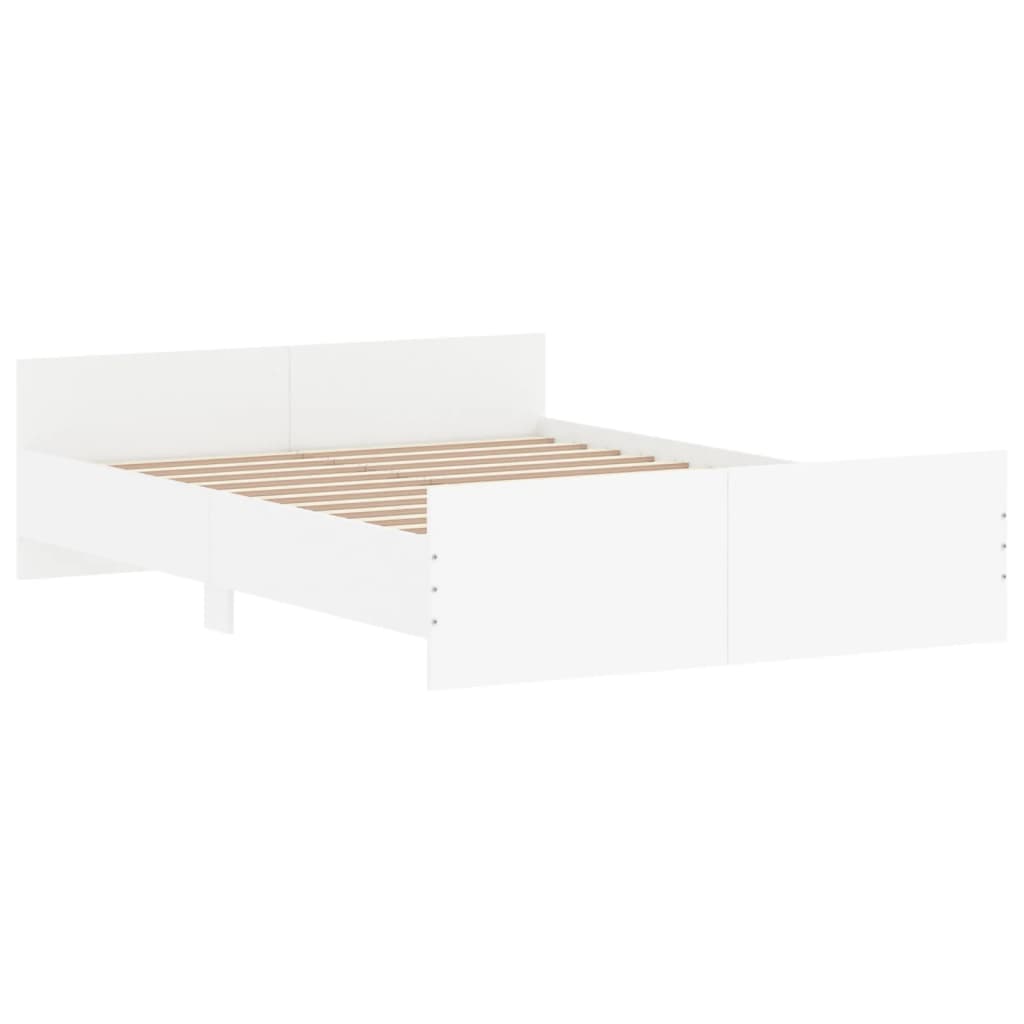 vidaXL Estructura de cama con cabecero piecero blanco 135x190 cm