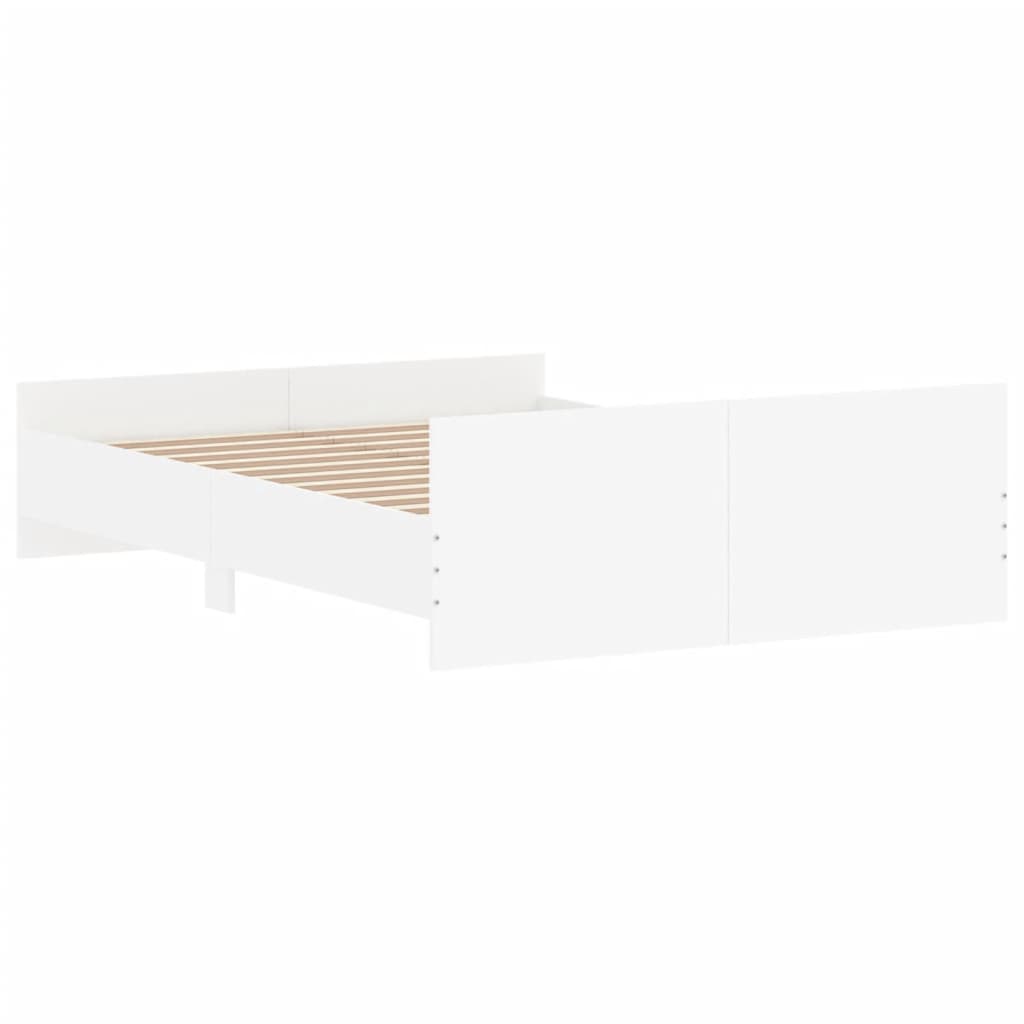 vidaXL Estructura de cama con cabecero piecero blanco 135x190 cm