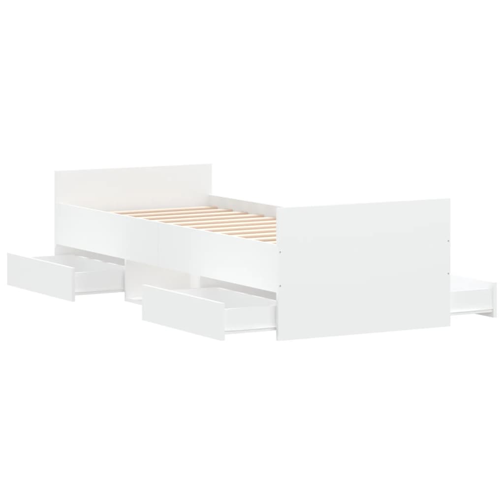 vidaXL Estructura de cama con cabecero piecero blanca 75x190 cm