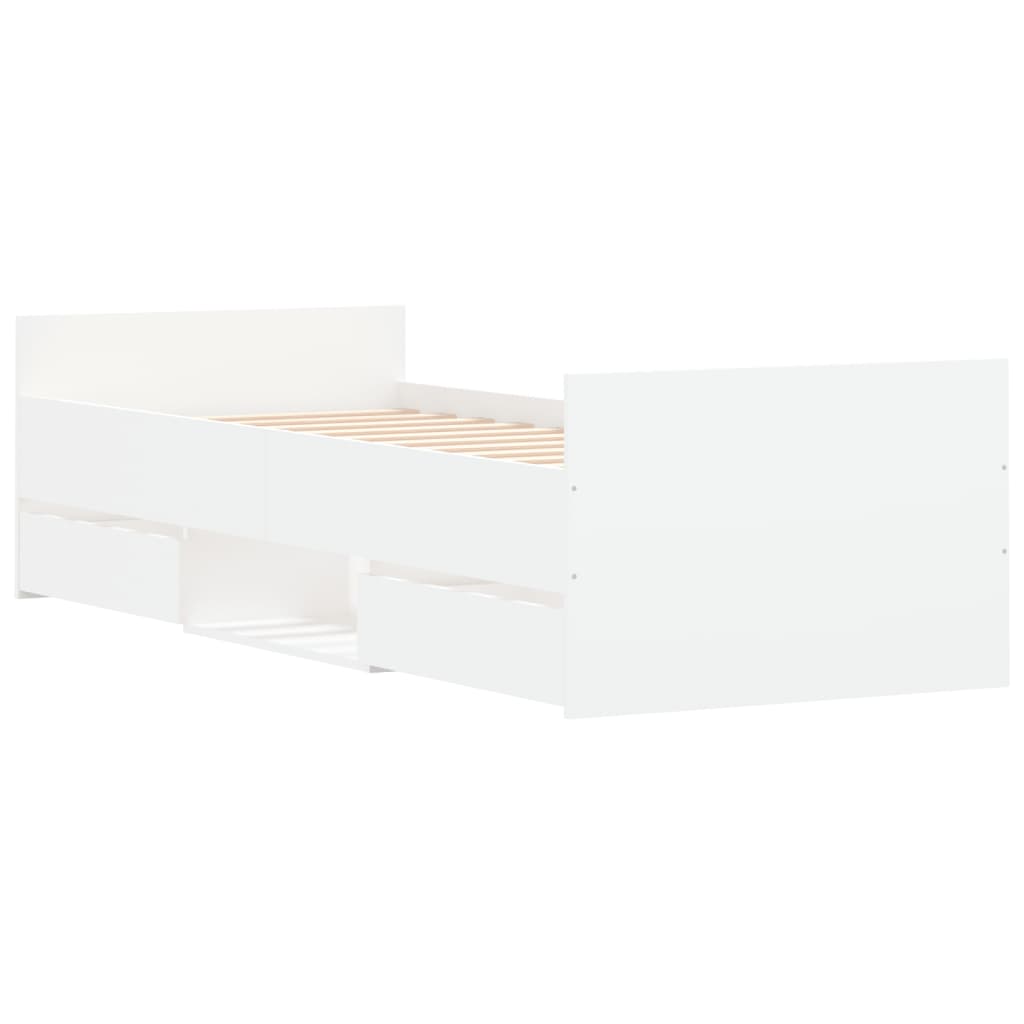 vidaXL Estructura de cama con cabecero piecero blanca 75x190 cm