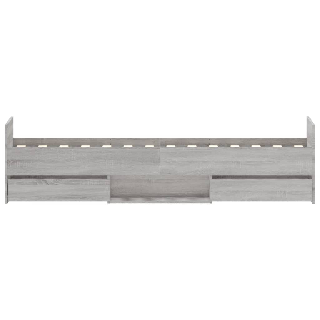 vidaXL Estructura de cama con cabecero piecero gris Sonoma 75x190 cm