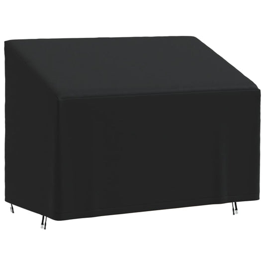 vidaXL Cubierta de banco de 2 plazas Oxford 420D negro 134x70x65/94 cm