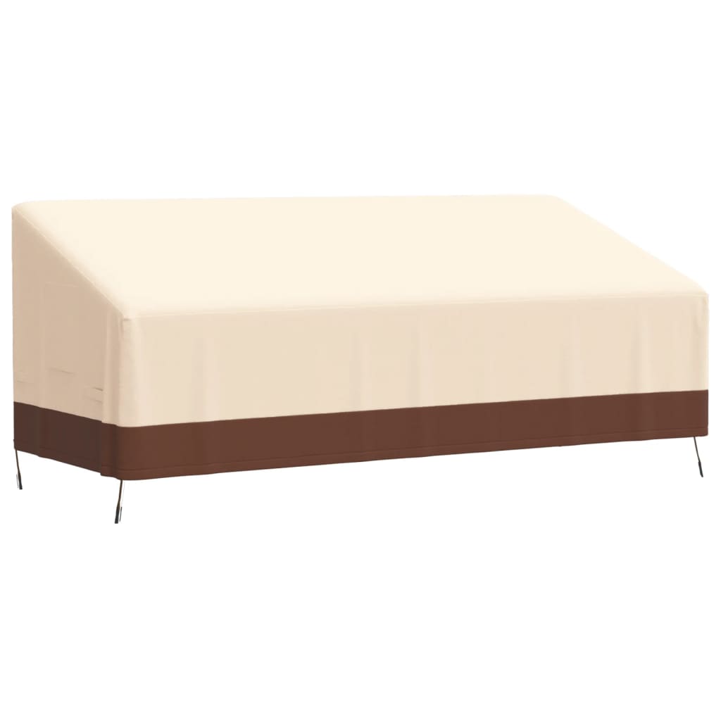 vidaXL Cubierta de banco de 3 plazas Oxford 600D beige 204x86x48/73 cm