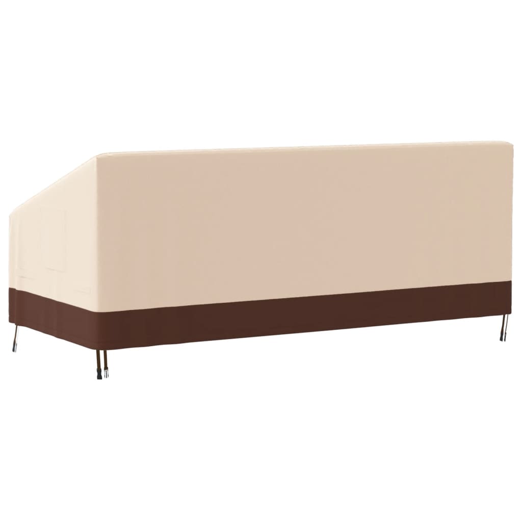 vidaXL Cubierta de banco de 3 plazas Oxford 600D beige 204x86x48/73 cm