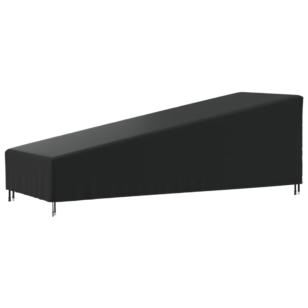 vidaXL Cubierta para tumbona Oxford 420D negro 203x81x25/63 cm