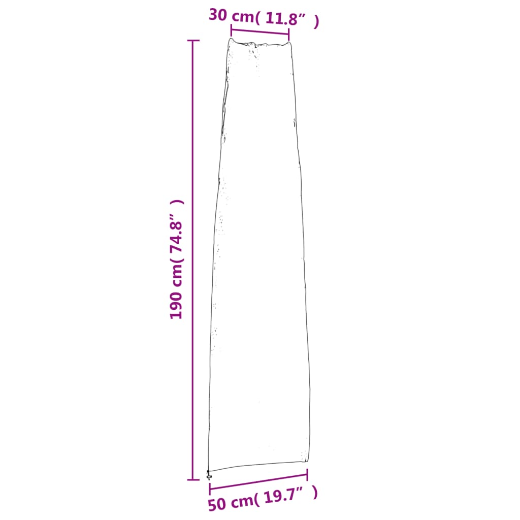 vidaXL Cubierta para sombrilla de jardín Oxford 420D negro 190x50/30cm