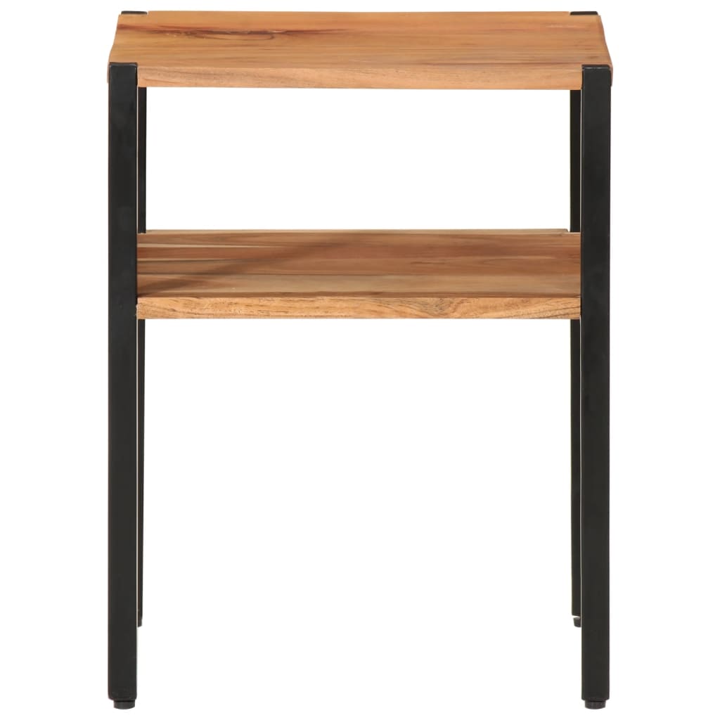 vidaXL Mesa auxiliar de madera maciza acacia y hierro 35x35x45 cm