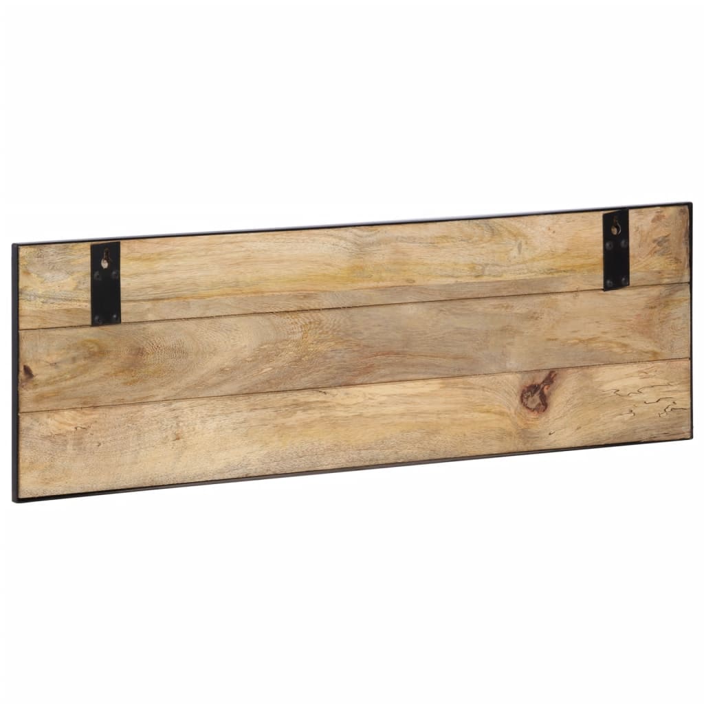 vidaXL Percheros 2 uds madera maciza de mango rugosa 80x8x25 cm