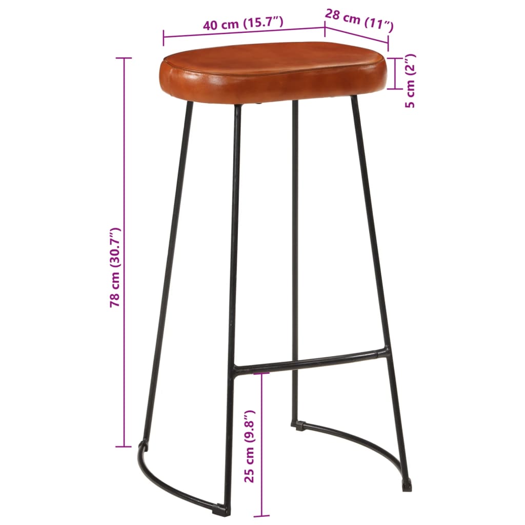 vidaXL Taburetes de bar Gavin 2 uds 44x37,5x78 cm