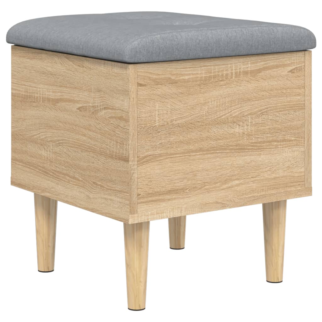 vidaXL Banco con almacenaje madera ingeniería roble Sonoma 42x42x46 cm