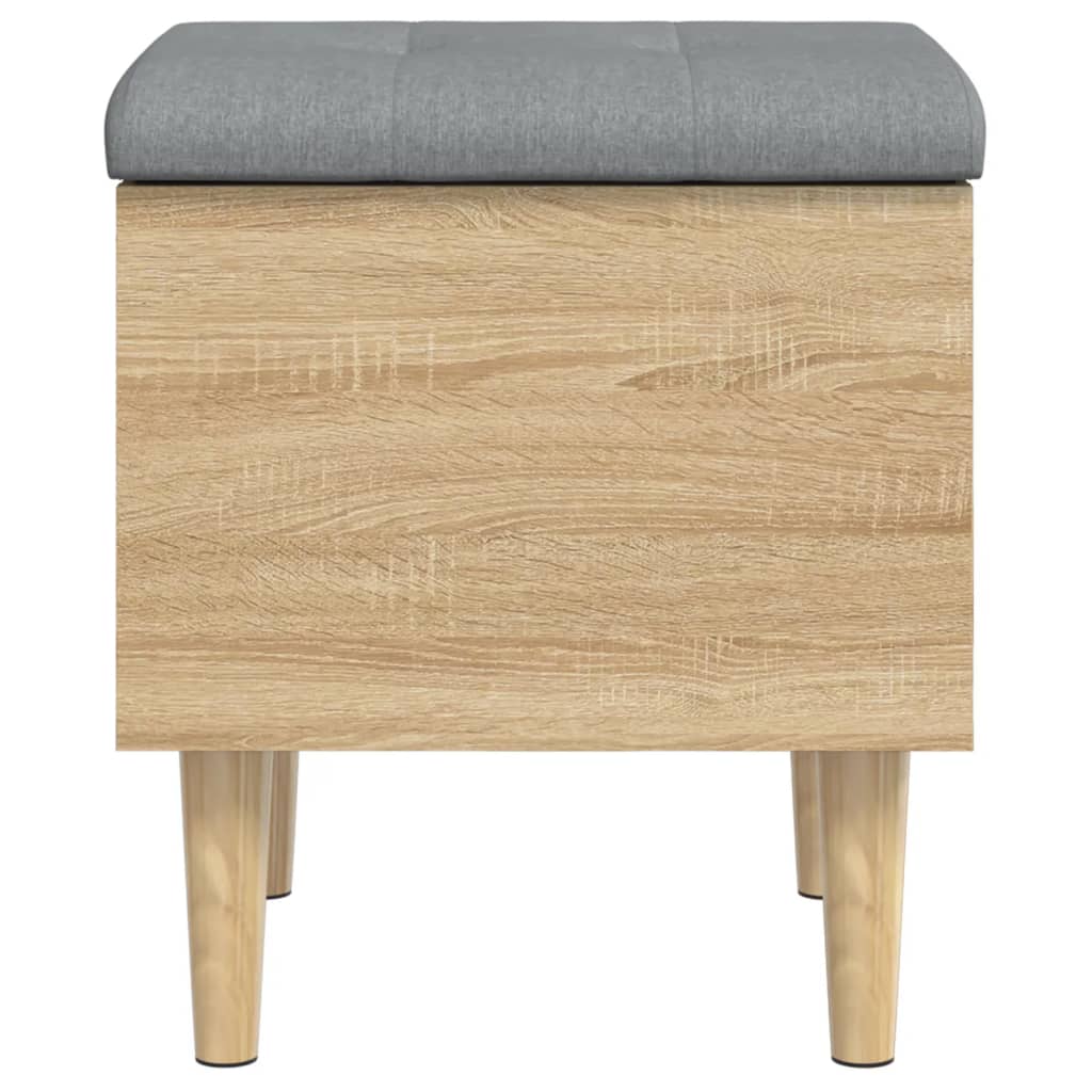 vidaXL Banco con almacenaje madera ingeniería roble Sonoma 42x42x46 cm