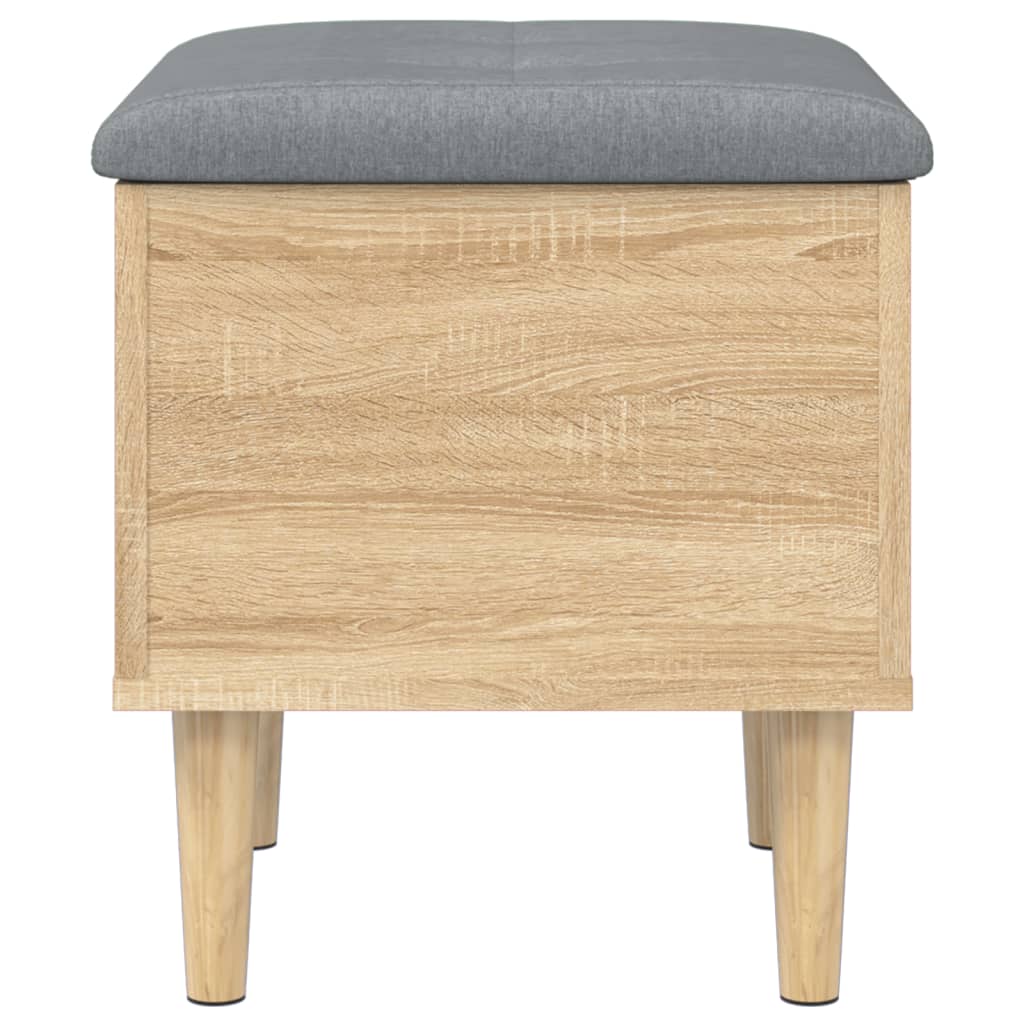 vidaXL Banco con almacenaje madera ingeniería roble Sonoma 42x42x46 cm