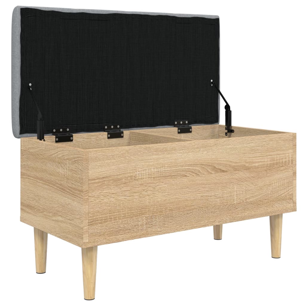 vidaXL Banco con almacenaje madera ingeniería roble Sonoma 82x42x46 cm